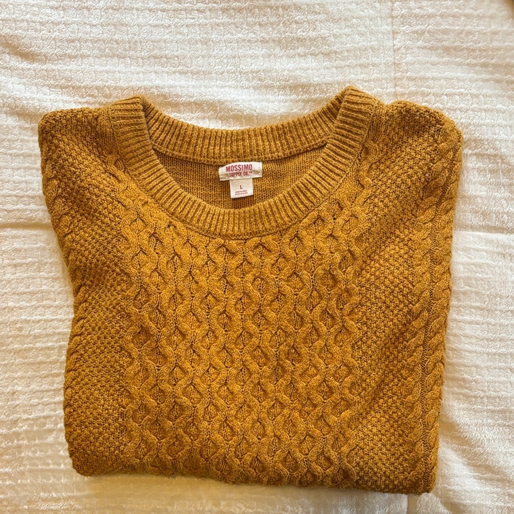 Mossimo Supply Co. Mustard Cable Knit Sweater